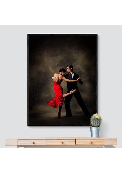 Yeni Stil Sanat Tango Siyah Çerçeveli Kanvas Tablo