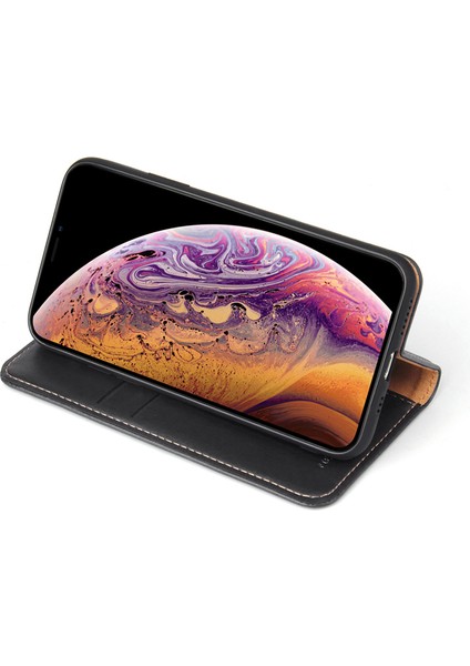 iPhone XS Max 6.5 inç Uyumlu Kickstand Cüzdan Flip Deri Kılıf (Yurt Dışından)