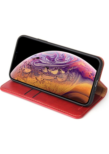 iPhone XS Max 6.5 inç Uyumlu Kickstand Cüzdan Flip Deri Kılıf (Yurt Dışından)