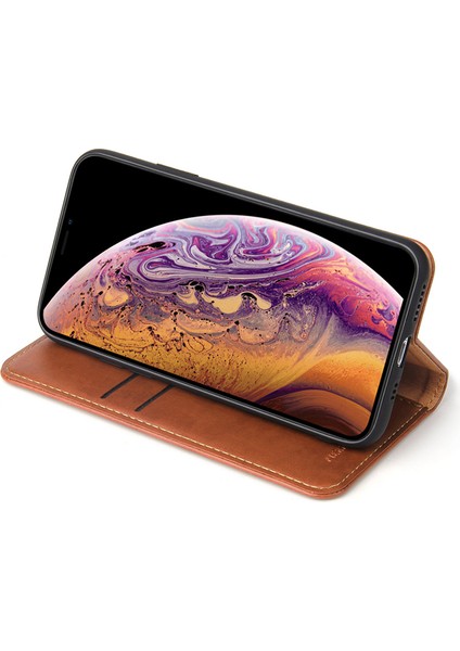 iPhone XS Max 6.5 inç Uyumlu Kickstand Cüzdan Flip Deri Kılıf (Yurt Dışından)