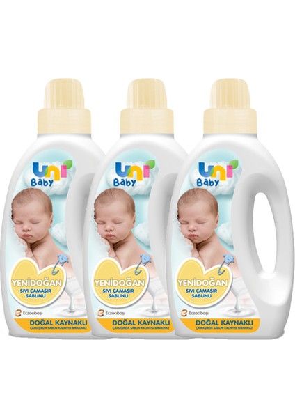 Uni Baby Yenidoğan Çamaşır Sabunu 1500 ml x 3 Adet