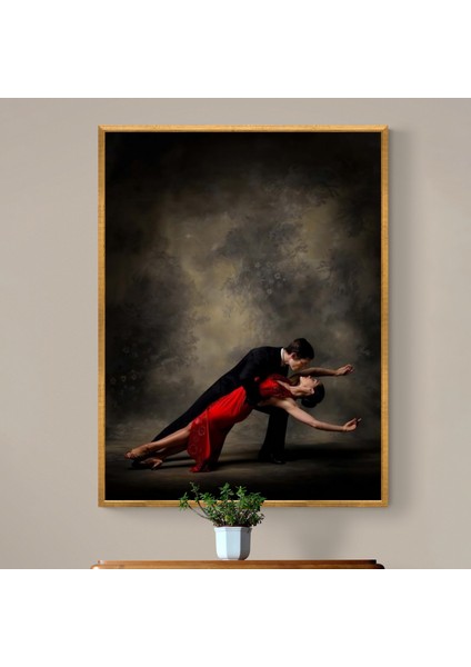 Yeni Stil Sanat Tango Altın Çerçeveli Kanvas Tablo