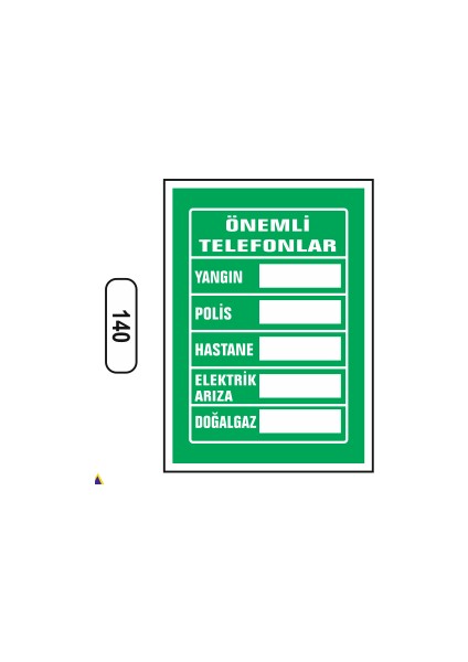 Önemli Telefonlar Uyarı Ikaz Levhası 25 x 35 cm