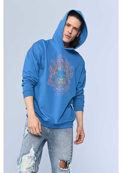 Ecko Unltd Gang Mavi Erkek Kapüşonlu Hoodie