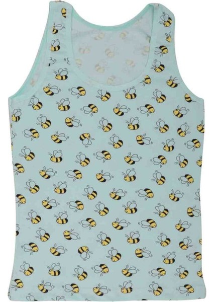 Kalın Askılı Arı Baskılı Kız Çocuk Atlet 3412 Su Yeşili fiyatları