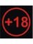 +18 Kırmızı Sticker Çap 6 Ccm 1