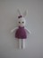 Mor Elbiseli Tavşan Amigurumi Organik Oyuncak 1