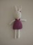 Mor Elbiseli Tavşan Amigurumi Organik Oyuncak 2