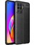 Oppo A94 Kılıf Darbe Korumalı Deri Görünümlü Silikon Arka Kapak - Siyah 1