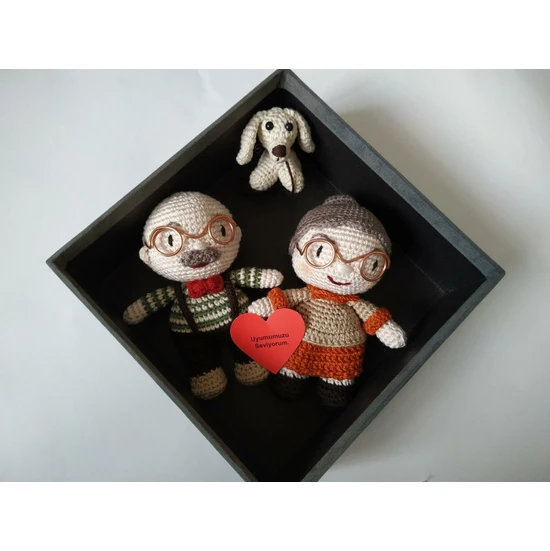 Oyuncak Park Maskot Dede ve Nine Amigurumi Organik Oyuncak