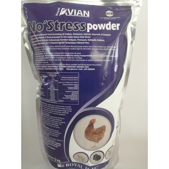 Royal İlaç No Stress Powder  Kanatlılarda Toz Elektrolit, Vitamin Desteği 1 kg