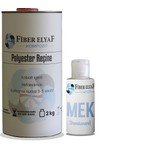 Kompozit Fiber Elyaf ve Polyester Reçine Seti 2 Kg + 20 Gr Sertleştirici – Onarım ve Üretim Projeleri İçin
