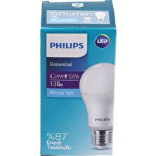 Philips Essential LED Lamba 13W - 100W E27 Duy 6500K Sarı Işık( 3 Lü Paket)