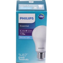 Philips Essential LED Lamba 13W - 100W E27 Duy 6500K Beyaz Işık