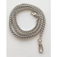 Angel Çanta Aksesuar Gümüş Renk Kalın Örgü Model Çanta Zinciri (100 cm)