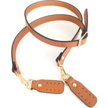 Angel Çanta Aksesuar Gerçek Deri Çift Kat, Dikişli Uzun Sap Taba