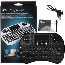 keepro Smart Tv Box PS3 Uyumlu Kablosuz Şarjlı Touchpadli Mini  Klavye