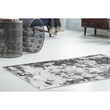 Dekoreko Inci Saçaksız Yıkanabilir Kaymaz Taban Yolluk Halı  7003 Gri