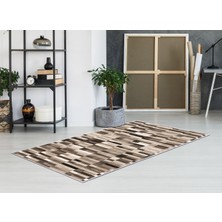 Dekoreko Ipek Saçaksız Yıkanabilir Kaymaz Taban Halı 1620 Kahverengi