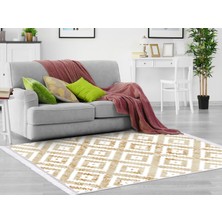 Dekoreko Inci Dijital Saçaklı Yıkanabilir Kaymaz Taban Halı 2035 Desen 1