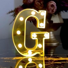 Patladı Gitti Dekoratif LED Işıklı 3D G Harfi Büyük Boy Dekoratif Aydınlatma