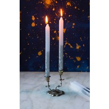 Arma House 4'lü Modern Gümüş Mum