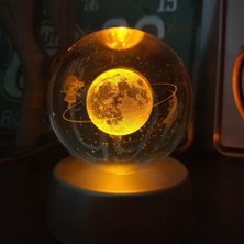Hediyesahibi Satürn Çemberinde Yürüyen Kız Işıklı Cam Küre 8cm*6cm