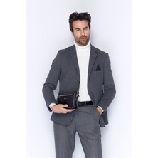 Siyah Lazer Desenli - Deri El Çantası 364