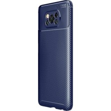 Case World Caseworld Xiaomi Poco X3 Pro Karbon Tasarımlı Kapak - Lacivert