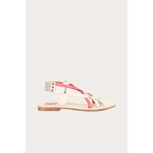 Bueno Shoes Bueno Sarı Mutli Deri Kadın Düz Sandalet