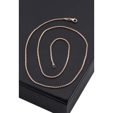 Akyüz Gümüş 50 cm Burgu Modeli Ince Roz Gümüş Zincir