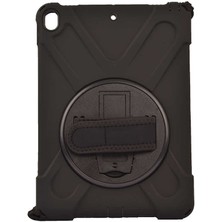 Crescent Apple iPad Pro 12.9 inç 5. Nesil (2021) Defender Shoulder Strap Askılı Tablet Kılıfı (A2378/A2379/A2461/A2462) Siyah