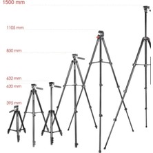 Neepho Profesyonel Tripod Bluetooth Kumanda, Telefon Tutucu ve Çantalı Tripod 140 cm