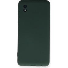 Nevarium Samsung Galaxy A01 Core Kılıf Nano Içi Kadife Silikon - Koyu Yeşil