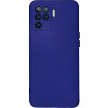 Aqua Aksesuar Oppo Reno 5 Lite Kılıf Lansman Içi Kadife Lüx Tasarım Silikon Kapak - Koyu Mavi