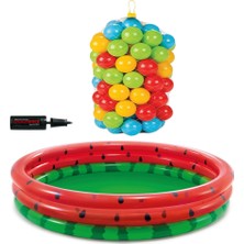 Vardem Oyuncak Karpuz Desenli Havuz (168X38 Cm) + 50 Adet Top(6 Cm) + Pompa