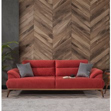 Weltew Home Milano Koltuk Takımı 3+1 Kırmızı-Gri