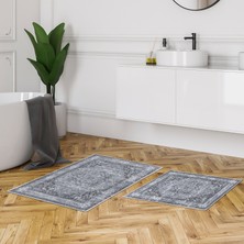 Alanur Home Alanur Trend Kaymaz Taban Dijital Banyo Takımı KT412 Mavi