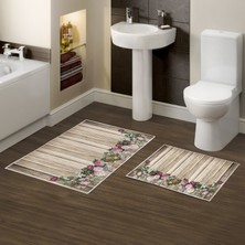 Alanur Home Alanur Trend Kaymaz Taban Dijital Banyo Takımı KT470 Kahve