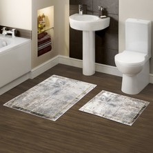 Alanur Home Alanur Trend Kaymaz Taban Dijital Banyo Takımı KT479 Gri