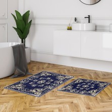 Alanur Home Alanur Trend Kaymaz Taban Dijital Banyo Takımı KT481 Lacivert