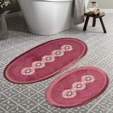 Alanur Home Eyfel Saçaklı Banyo Takımı 2 Pcs Fuşya