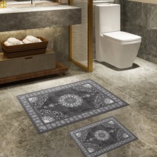 Alanur Home Alanur Trend Kaymaz Taban Dijital Banyo Takımı Gri