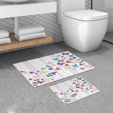 Alanur Home Alanur Trend Kaymaz Taban Dijital Banyo Takımı Renkli