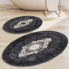 Alanur Home Crown (Aplikli) Oval Klozet Takımı Eskitme Antrasit