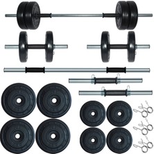 Fitset 35 kg Kombo Halter Seti ve Dambıl Seti Ağırlık Fitness Seti