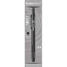 Scrikss Twist Şeffaf Ambalaj Versatil Kalem 2 mm Siyah