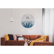 Kt Grup Sisli Orman ve Dolunay Manzarası Duvar Sticker