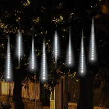 Sunlight Meteor Kayan LED Beyaz Işık 8 Tüp Yılbaşı Ağaç Aydınlatma