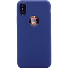 kilifone - Apple iPhone X - Kılıf Mat Soft Premier Silikon Kapak - Lacivert - T1645